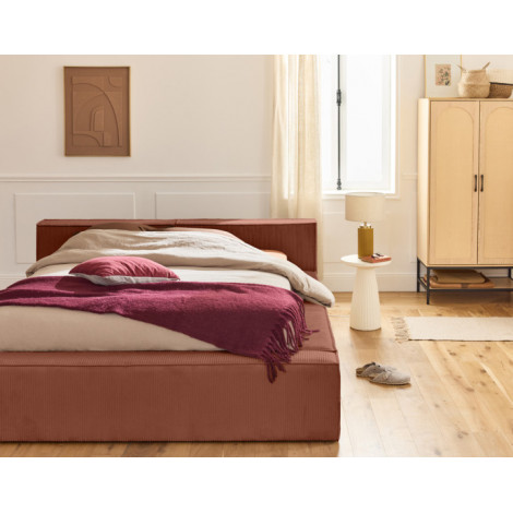Stella - lit coffre - 160x200 cm - sommier inclus - en velours côtelé|Lit Adulte|BestMobilier