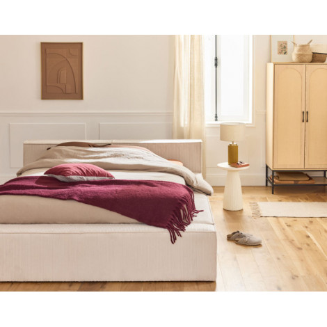 Stella - lit coffre - 140x190 cm - sommier inclus - en velours côtelé|Lit Adulte|BestMobilier