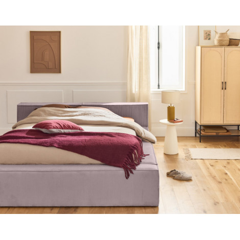 Stella - lit coffre - 180x200 cm - sommier inclus - en velours côtelé|Lit Adulte|BestMobilier