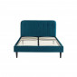 Lit double ANDRE velours bleu paon 140x190 sommier inclus|Lit Adulte|Baita Home