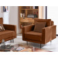 Charlie - fauteuil - pieds hauts - en tissu velours relief|Fauteuil / Chauffeuse|BestMobilier