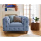 Walter - fauteuil chesterfield en velours - pieds bois|Fauteuil / Chauffeuse|BestMobilier