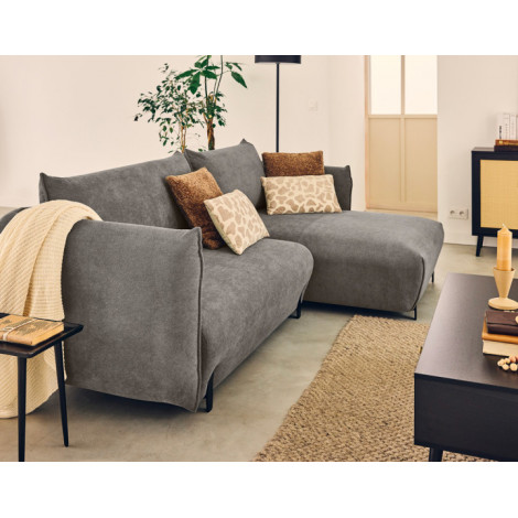 Gianni - canapé d'angle droit 4 places convertible avec coffre en tissu|Canape|BestMobilier