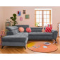 Marlo - canapé d'angle gauche 5 places convertible avec coffre et têtières en velours texturé|Canape|BestMobilier
