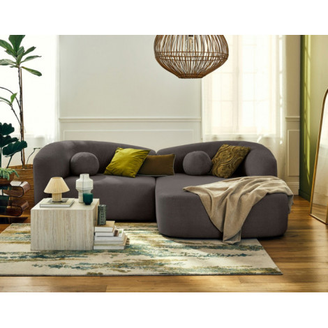 Charles - canapé d'angle droit 4 places en velours texturé|Canape|BestMobilier