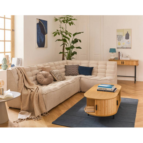 Ellie - canapé modulable d'angle réversible 4 places en velours texturé|Canape|BestMobilier