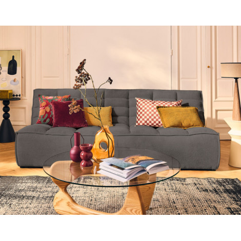 Ellie - module d'assise sans accoudoir 3 places en velours texturé|Canape|BestMobilier
