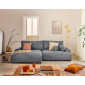 Nelly - canapé d'angle gauche 4 places convertible avec coffre en velours texturé|Canape|BestMobilier