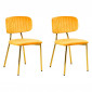 Lot de 2 Chaises en Velours "Kian" 80cm Orange|Chaise|Paris Prix