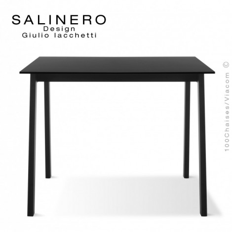 Table carrée 1x1m SALINERO de bureau, piétement acier noir, plateau stratifié|Table|100chaises Table carrée 1x1m SALINERO de bureau, piétement acier noir, plateau stratifié|Table|100chaises