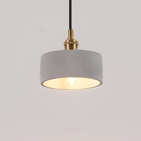 Suspension avec petit abat-jour en béton gris 16 cm - Liko|Suspensions|Kosilum