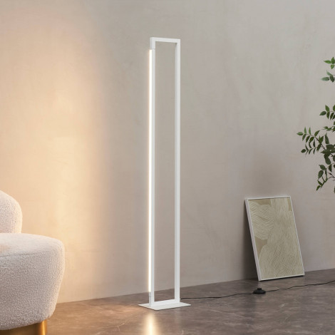 Lampadaire blanc avec pied pivotant variateur intégré 140 cm - Laka|Lampadaire|Kosilum
