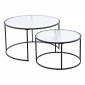 Lot de 2 Tables Basses Gigognes "Twin" 79cm Noir|Table Basse|Paris Prix