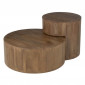 Lot de 2 Tables Basses en Bois "Toge" 75cm Marron|Table Basse|Paris Prix
