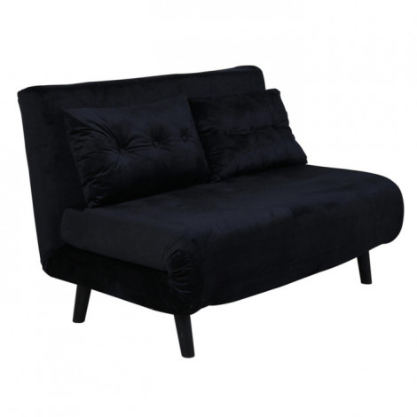 Canapé Convertible en Velours "Vicky" 120cm Noir|Canape|Paris Prix