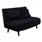 Canapé Convertible en Velours "Vicky" 120cm Noir|Canape|Paris Prix