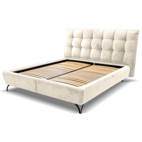 Sohan - lit coffre - 140x200 - en tissu bouclette - sommier inclus|Lit Adulte|BestMobilier