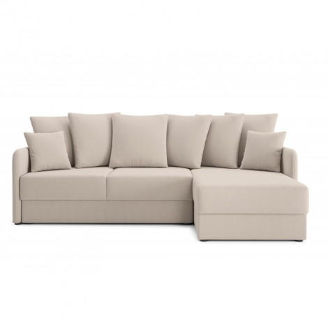 Canapé d'angle LUKA convertible velours grège 4 places|Canape|Baita Home