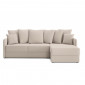 Canapé d'angle LUKA convertible velours grège 4 places|Canape|Baita Home