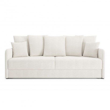 Canapé droit LUKA convertible tissu bouclette blanc 3 places|Canape|Baita Home