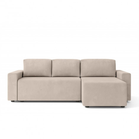 Canapé angle MAX convertible velours grège 4 places|Canape|Baita Home