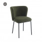 Lot de 2 chaises BIANCA tissu bouclette kaki pieds métal noir|Chaise|Baita Home