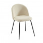 Lot de 2 chaises MISU tissu bouclette écru pieds métal noir|Chaise|Baita Home