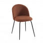 Lot de 2 chaises MISU tissu bouclette terracotta pieds métal noir|Chaise|Baita Home