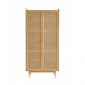 Armoire LEON placage chêne et cannage rotin 2 portes 90cm|Armoire|Baita Home
