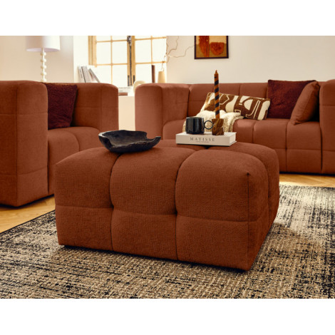 Suzano - pouf en tissu texturé|Banquettes / Bancs / Poufs|BestMobilier