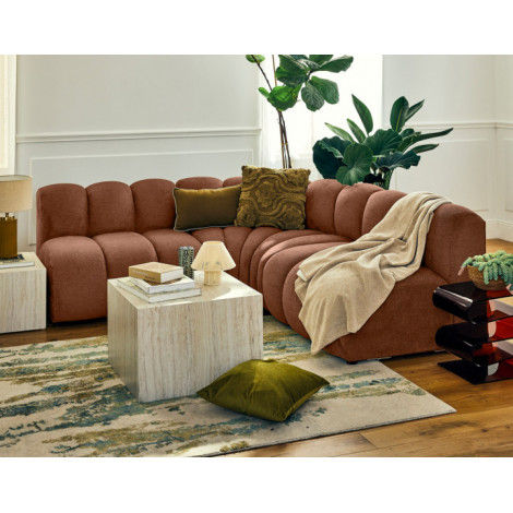 Debbie - canapé modulable d'angle réversible 4 places sans accoudoirs en tissu texturé|Canape|BestMobilier