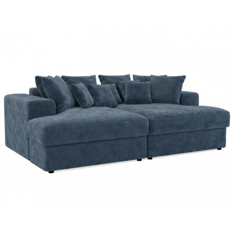 Collins - canapé droit 4 places avec double méridienne en velours texturé|Canape|BestMobilier
