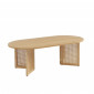 Table basse LEON placage chêne et cannage rotin 120cm|Table Basse|Baita Home