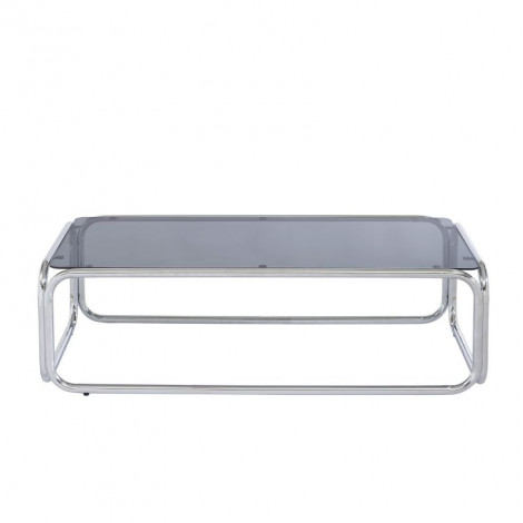 Table basse MAGGY verre trempé noir structure en chrome|Table Basse|Baita Home