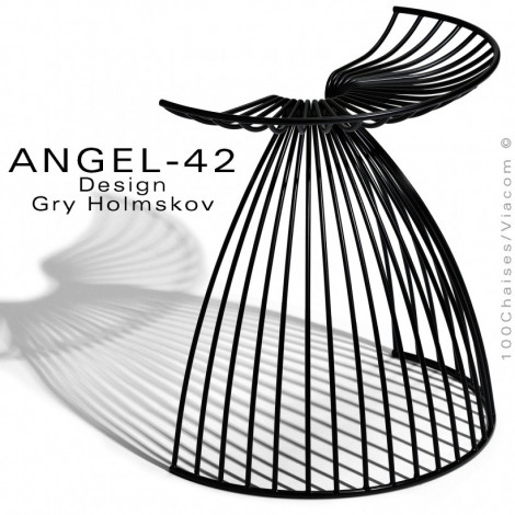 Tabouret design ANGEL-42, structure en fil d'acier, finition chromé brillant ou peint pour extérieur.|Tabouret|100chaises Tabouret design ANGEL-42, structure en fil d'acier, finition chromé brillant ou peint pour extérieur.|Tabouret|100chaises