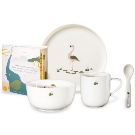 Set vaisselle enfant Fiona le Flamant rose|Assiettes / Bowls / Coupelles|Artecoboutique