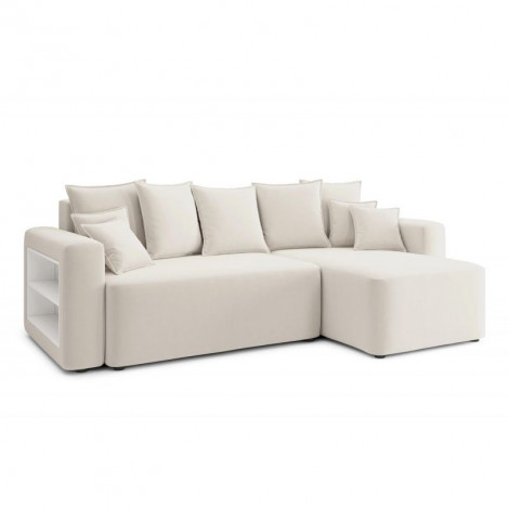 Canapé angle MIKE convertible velours beige 4 places|Canape|Baita Home