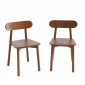 Lot de 2 chaises CELESTE chêne massif couleur noyer et pieds en placage chêne|Chaise|Baita Home
