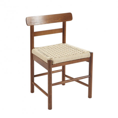 Lot de 2 chaises GIGI chêne massif couleur noyer et corde|Chaise|Baita Home