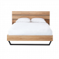 Lit FELIX effet chêne et métal noir 160x200 sommier inclus|Lit Adulte|Baita Home