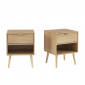 Lot de 2 tables de chevet JEANNE effet chêne 40cm|Chevet|Baita Home