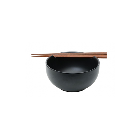 Bol noir mat avec Baguettes|Assiettes / Bowls / Coupelles|Artecoboutique