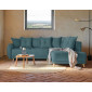 Lena - canapé d'angle droit convertible - 5 places - bleu canard - style scandinave|Canape|BestMobilier