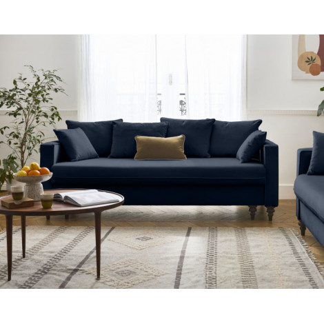 Flamingo - canapé droit 3 places convertible en velours|Canape|BestMobilier