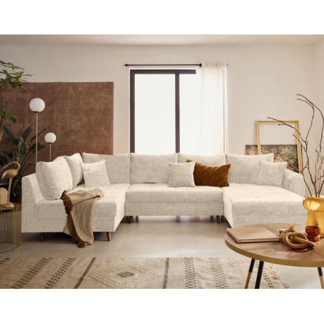 Rune - canapé panoramique d'angle gauche 7 places en velours texturé|Canape|BestMobilier
