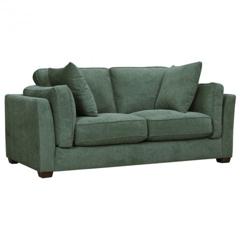 Canapé 2 places en tissu doux vert et pieds en bois foncé - RORONOA|Canape|Meuble et moi