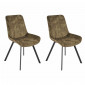 Lot 2 chaises velours vert kaki rembourré et pieds métal - NANY 2|Chaise|Meuble et moi