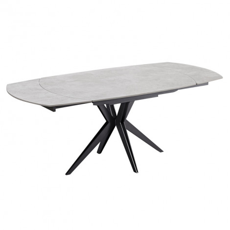Table extensible ovale 130 à 190 cm en céramique gris béton - ADELE|Table|Meuble et moi
