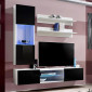Meuble TV Mural Design "Fly XX" 160cm Noir & Blanc|Meuble TV|Paris Prix