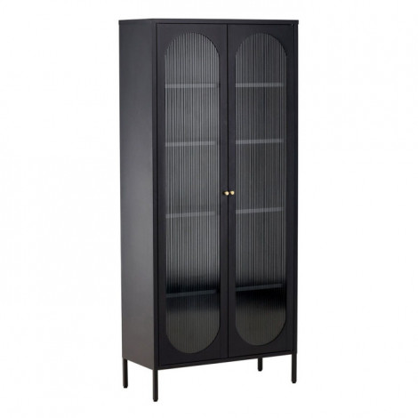 Vitrine Design en Métal "Lima" 180cm Noir|Vaisselier|Paris Prix